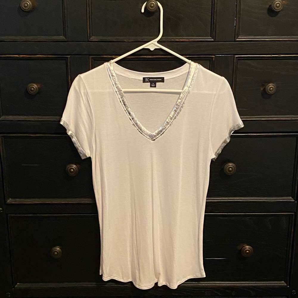 INC V-Neck Short Sleeve Top Tee T-Shirt